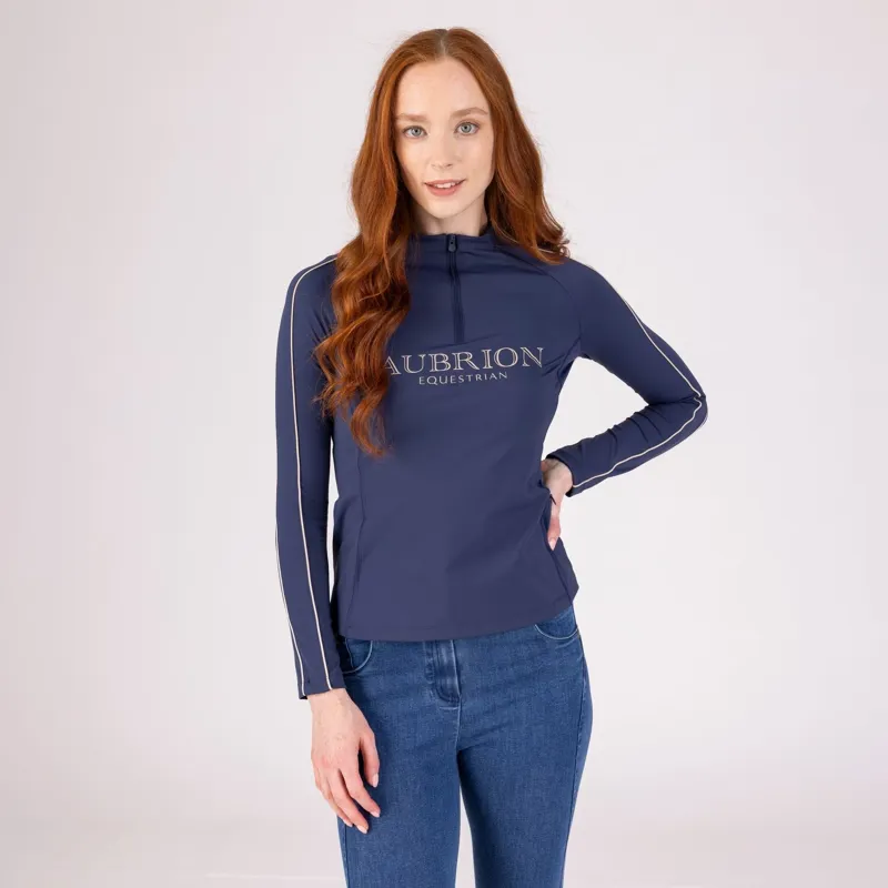 Aubrion Equestrian Womens Long Sleeve Base Layer - Midnight-2