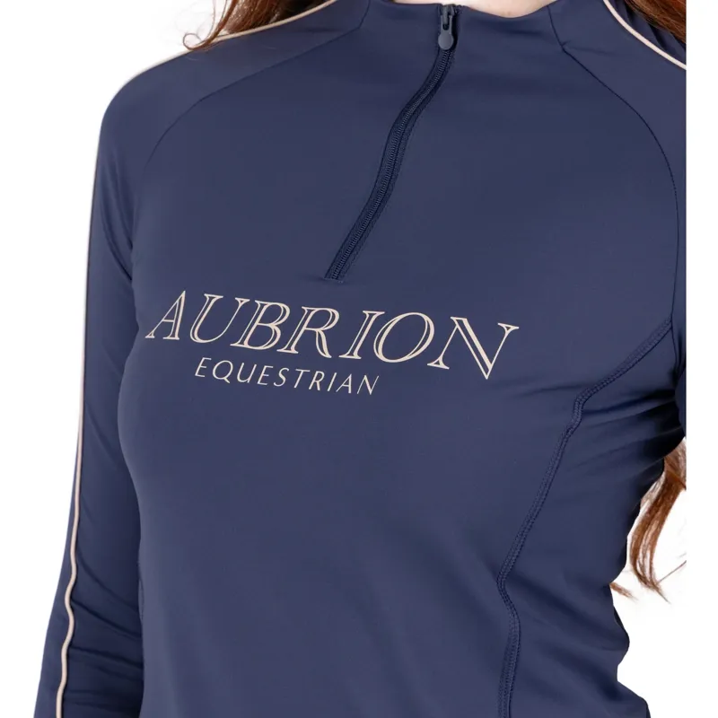 Aubrion Equestrian Womens Long Sleeve Base Layer - Midnight-5