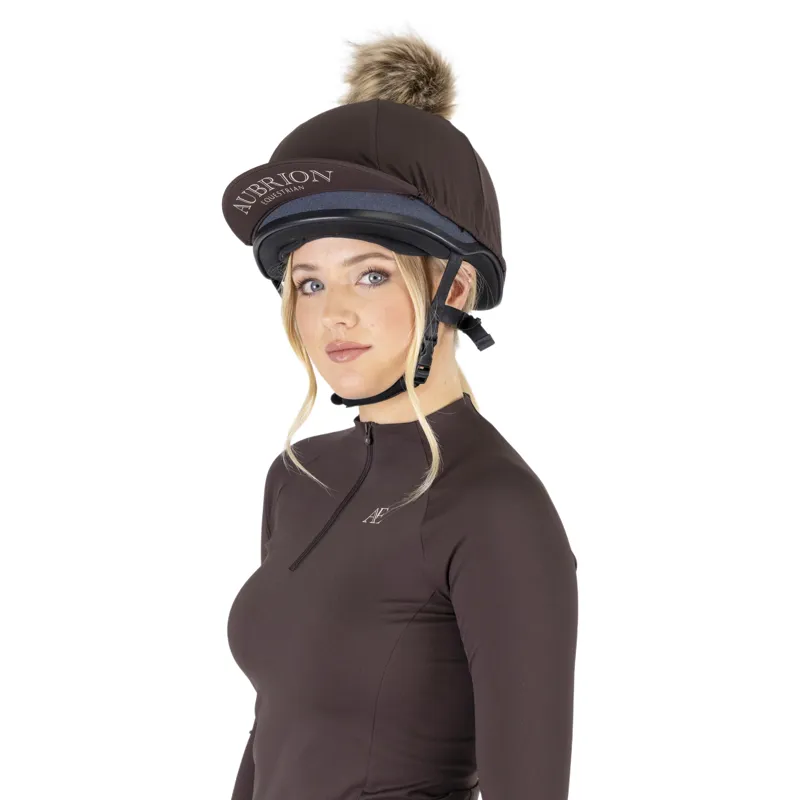 Aubrion Equestrian Hat Silk - Espresso-8
