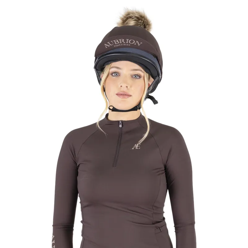 Aubrion Equestrian Hat Silk - Espresso-1