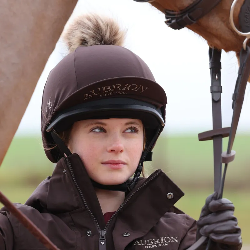 Aubrion Equestrian Hat Silk - Espresso-4