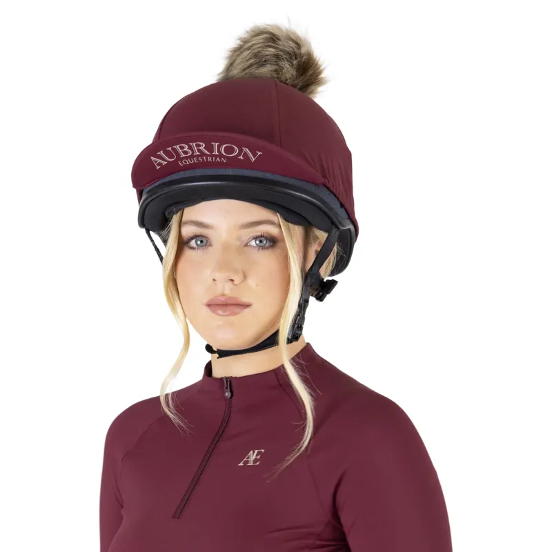 Aubrion Equestrian Hat Silk - Port-1