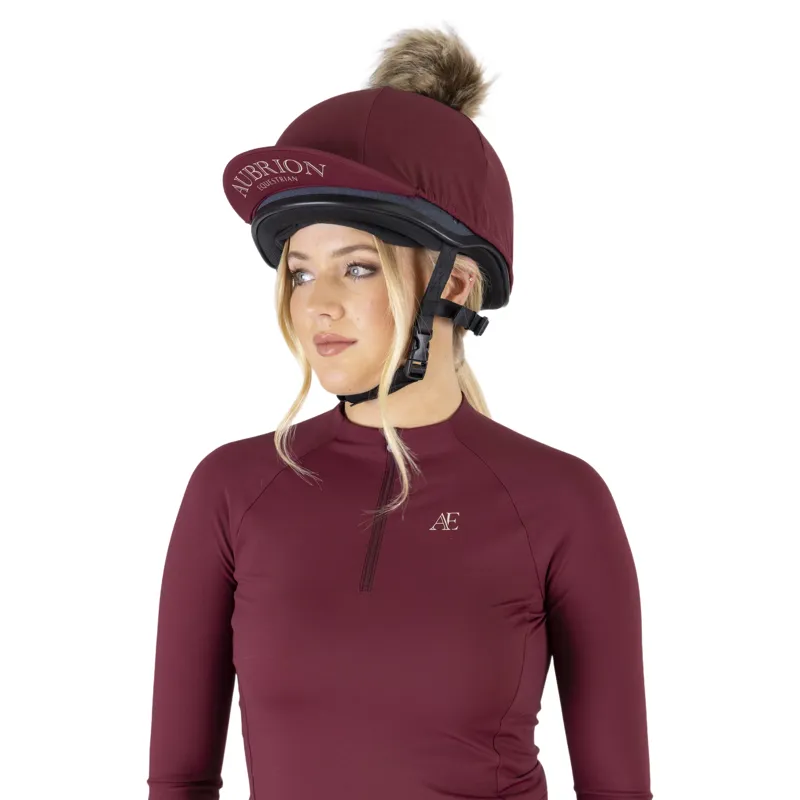 Aubrion Equestrian Hat Silk - Port-7