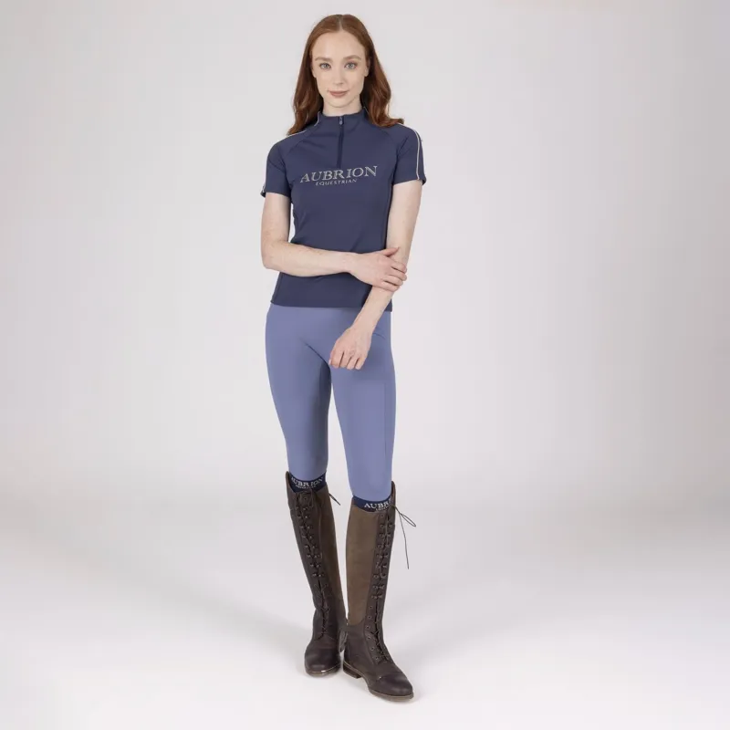 Aubrion Equestrian Full Grip Womens Riding Tights - Storm-2