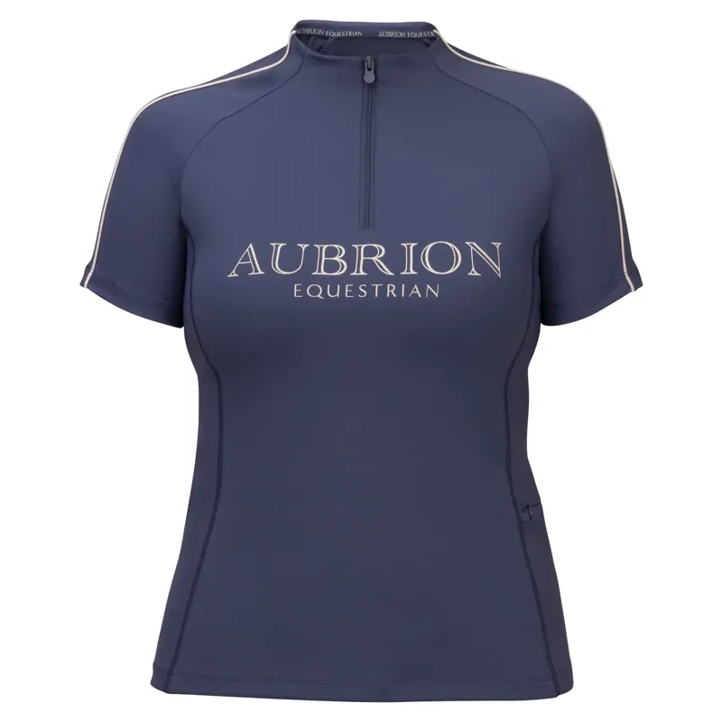 Aubrion Equestrian Womens Short Sleeve Base Layer - Midnight-5
