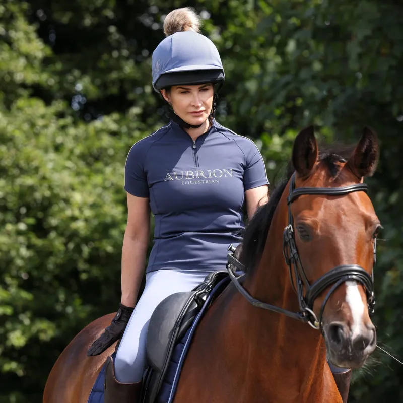 Aubrion Equestrian Womens Short Sleeve Base Layer - Midnight-8