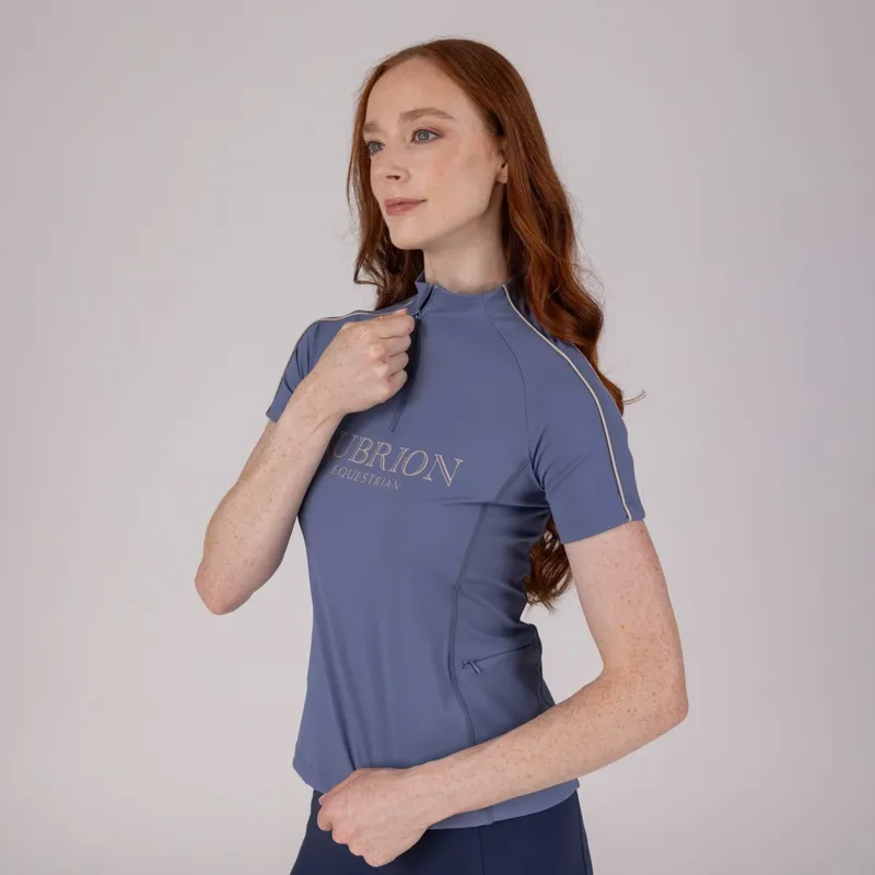 Aubrion Equestrian Womens Short Sleeve Base Layer - Storm-2