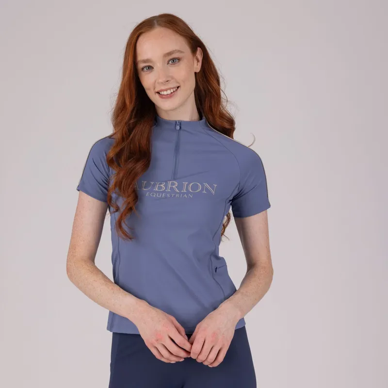Aubrion Equestrian Womens Short Sleeve Base Layer - Storm-4