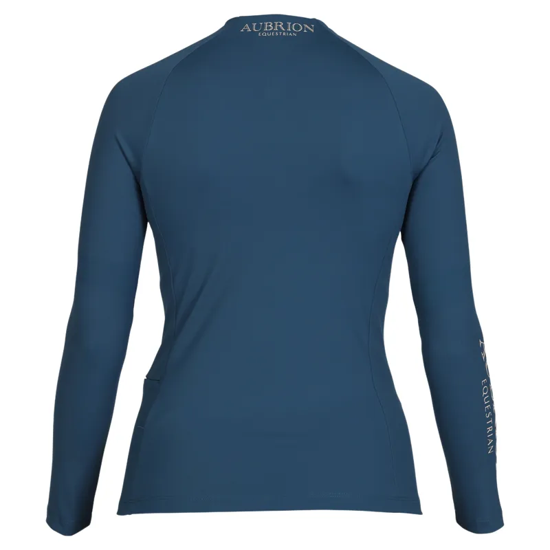 Aubrion Equestrian Winter Long Sleeve Womens Base Layer - Estate Blue-3