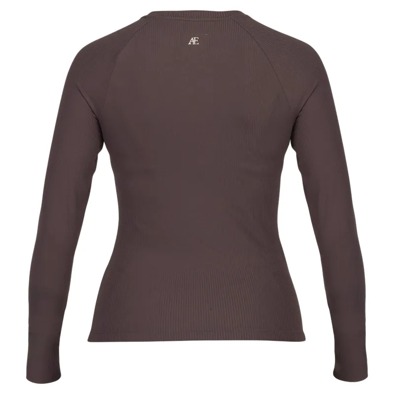 Aubrion Equestrian Winter Long Sleeve Womens Base Layer - Espresso-5