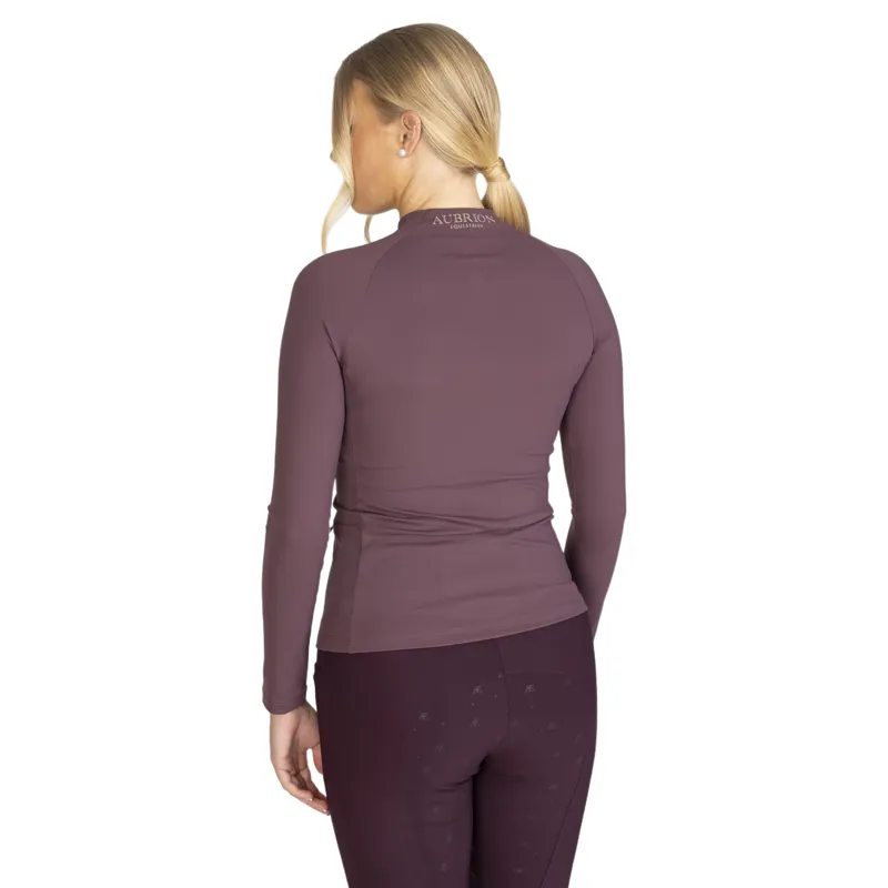 Aubrion Equestrian Winter Long Sleeve Womens Base Layer - Thistle-2