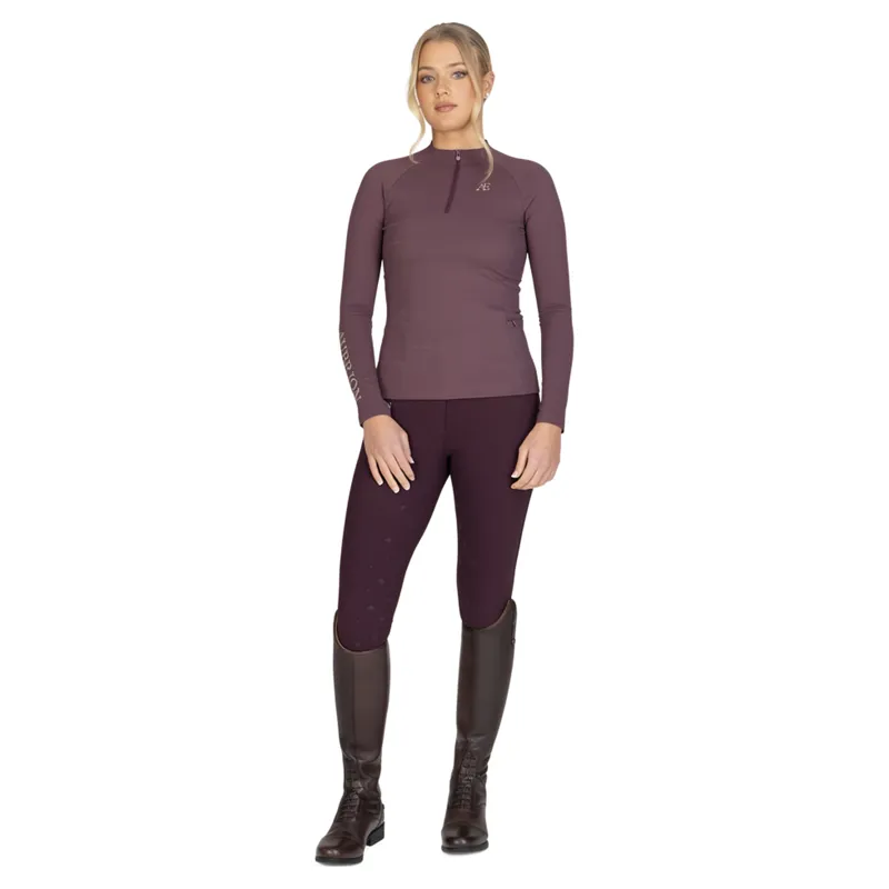 Aubrion Equestrian Winter Long Sleeve Womens Base Layer - Thistle-9