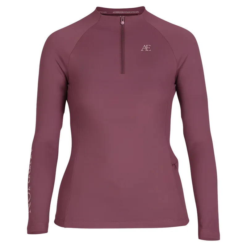 Aubrion Equestrian Winter Long Sleeve Womens Base Layer - Thistle-3