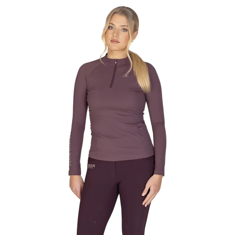 Aubrion Equestrian Winter Long Sleeve Womens Base Layer - Thistle-1