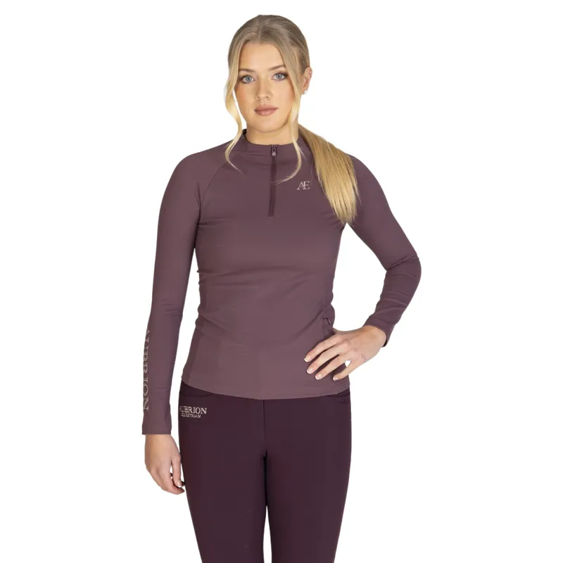 Aubrion Equestrian Winter Long Sleeve Womens Base Layer - Thistle-5