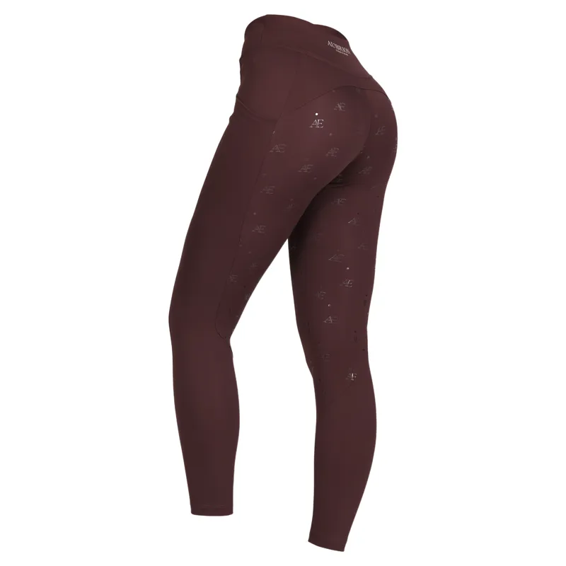 Aubrion Equestrian Full Grip Womens Breeches - Espresso-3