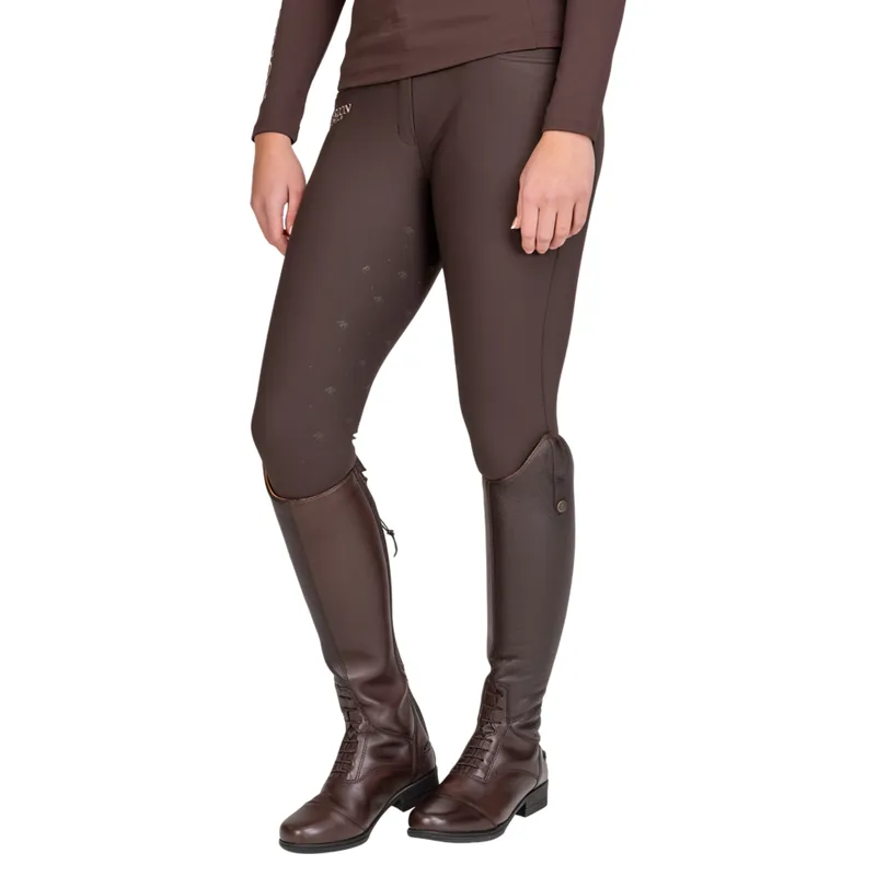 Aubrion Equestrian Full Grip Womens Breeches - Espresso-2
