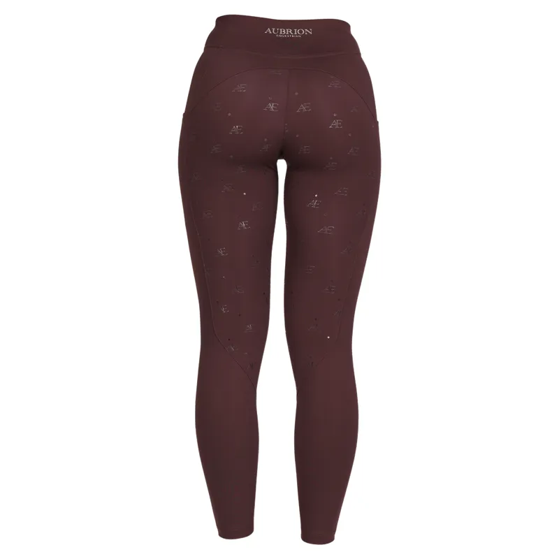 Aubrion Equestrian Full Grip Womens Breeches - Espresso-4