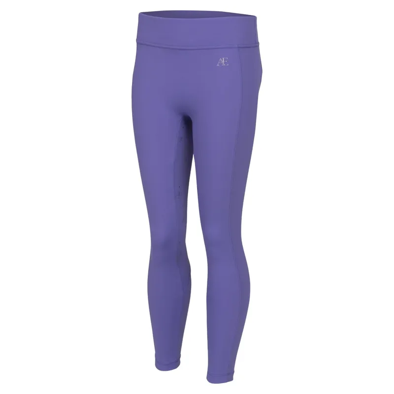 Aubrion Equestrian Young Rider Full Grip Riding Tights - Heather