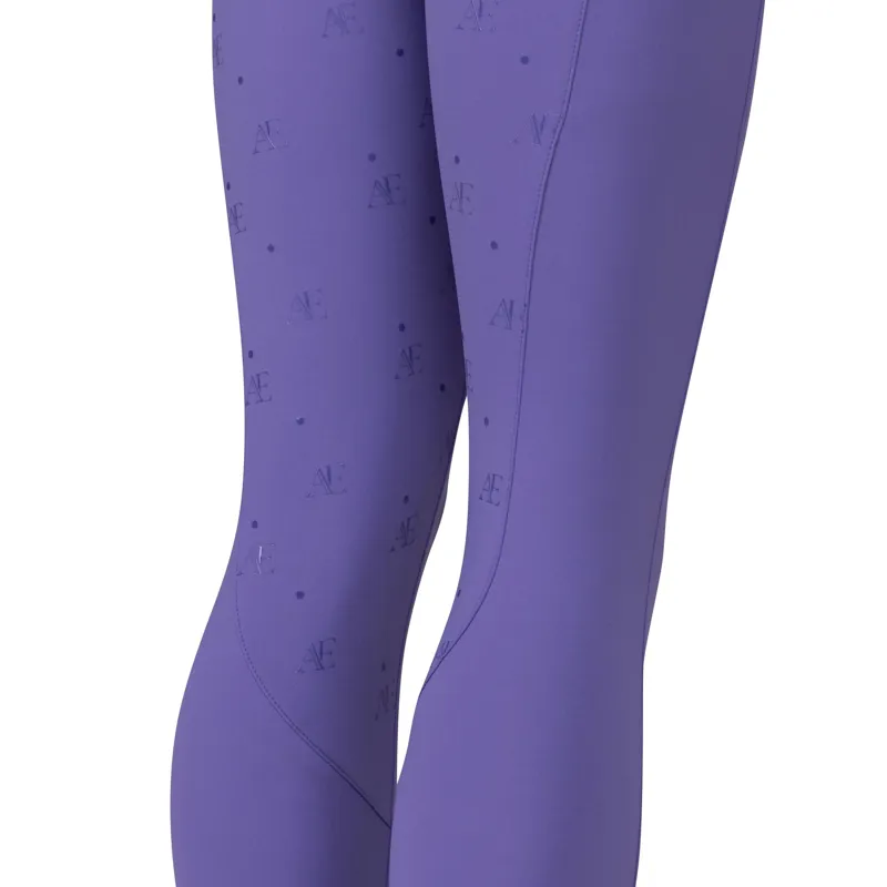 Aubrion Equestrian Young Rider Full Grip Riding Tights - Heather-2