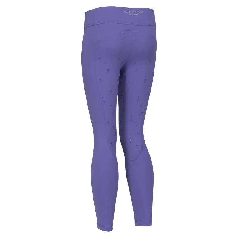 Aubrion Equestrian Young Rider Full Grip Riding Tights - Heather-3