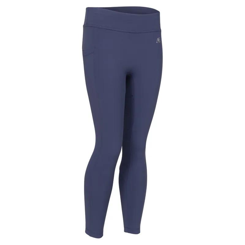 Aubrion Equestrian Young Rider Full Grip Riding Tights - Midnight-3