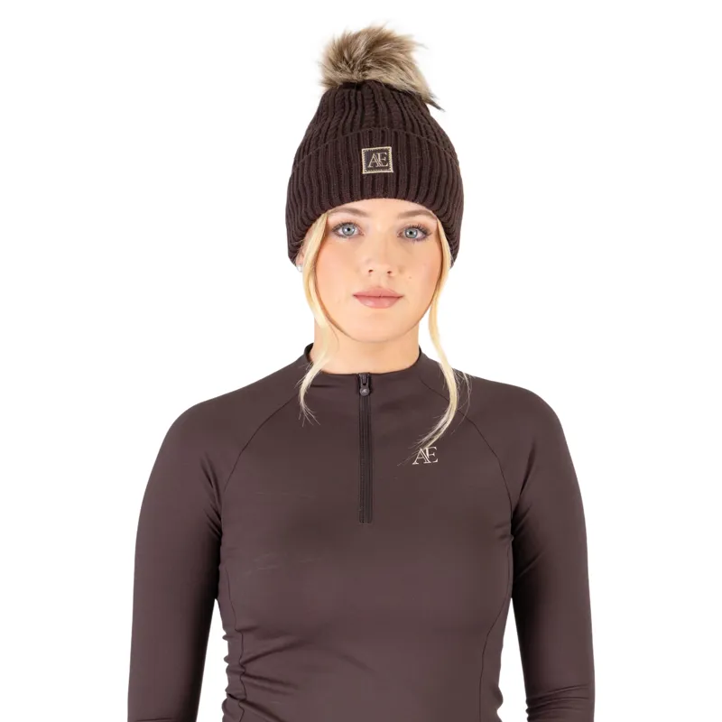 Aubrion Equestrian Knit Beanie - Espresso-1
