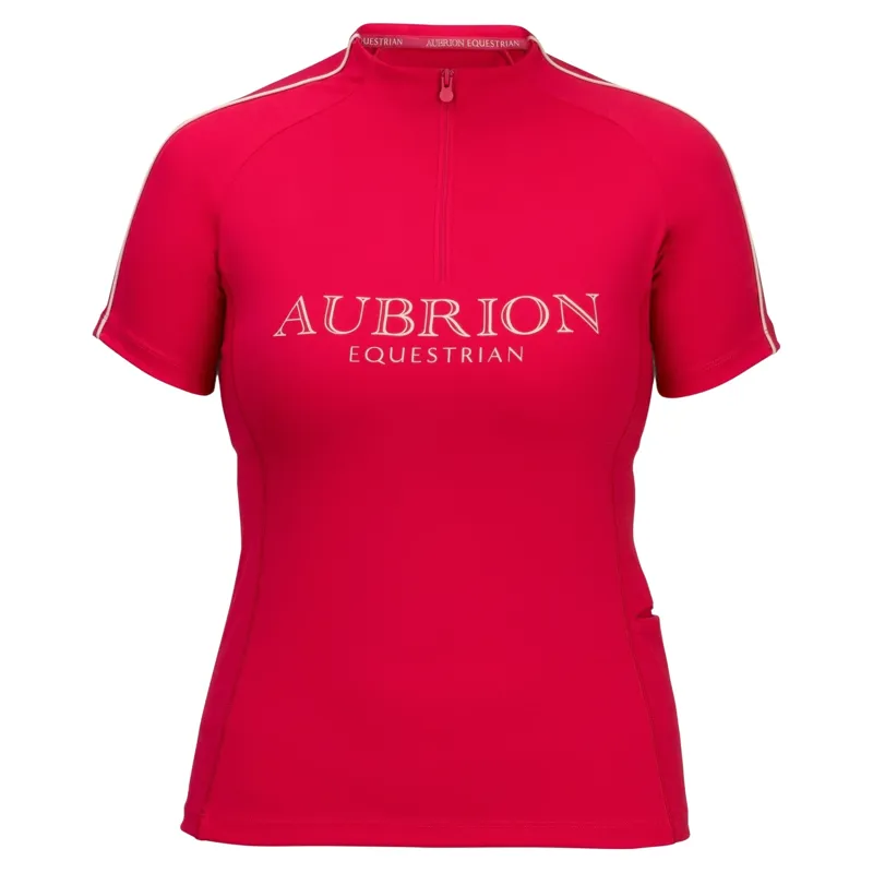 Aubrion Equestrian Womens Short Sleeve Base Layer - Dewberry
