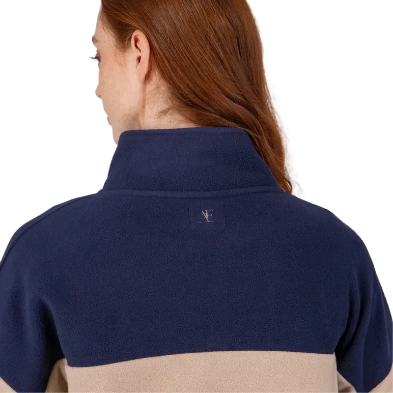 Aubrion Equestrian Womens Polo Fleece - Midnight/Taupe-6