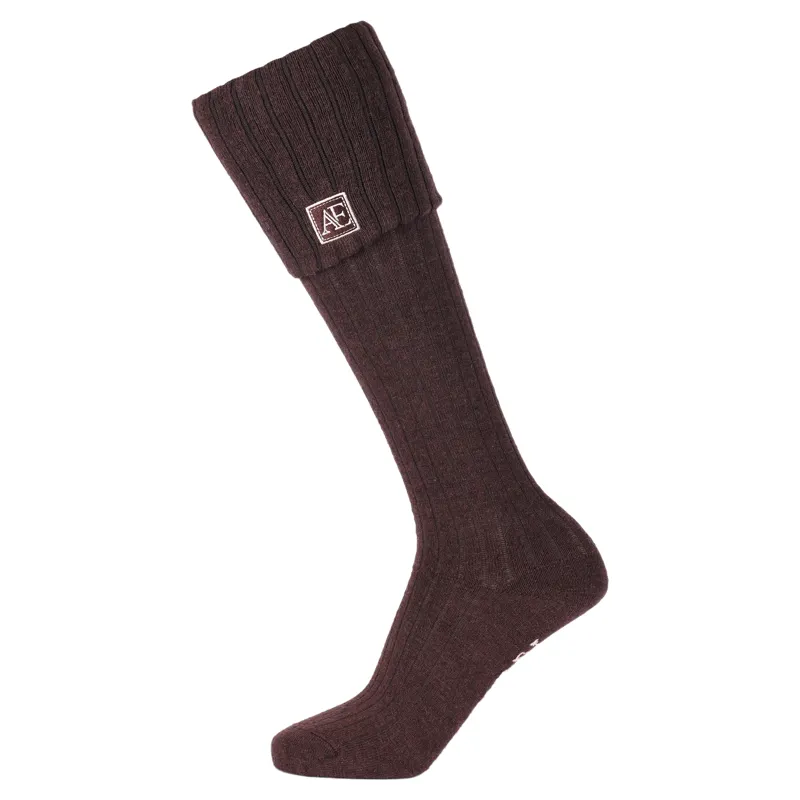 Aubrion Equestrian Womens Knitted Riding Boot Socks - Espresso-1
