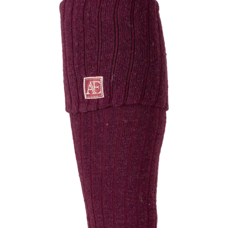Aubrion Equestrian Womens Knitted Riding Boot Socks - Port-4