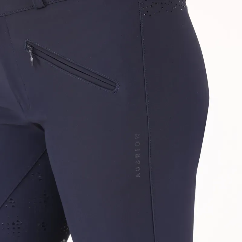 Aubrion Optima GX Young Rider Full Grip Breeches - Navy-6