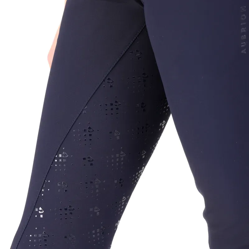 Aubrion Optima GX Young Rider Full Grip Breeches - Navy-7