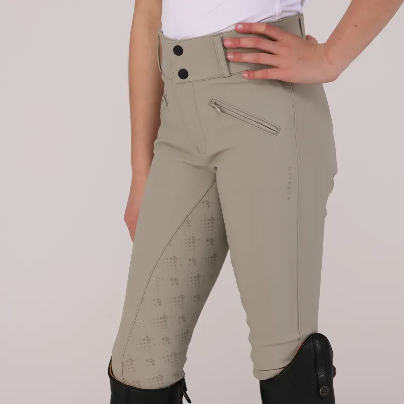 Aubrion Optima GX Young Rider Full Grip Competition Breeches - Beige-2