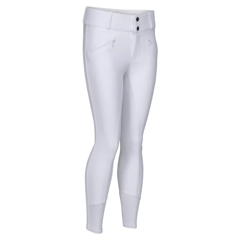 Aubrion Optima GX Young Rider Full Grip Competition Breeches - White