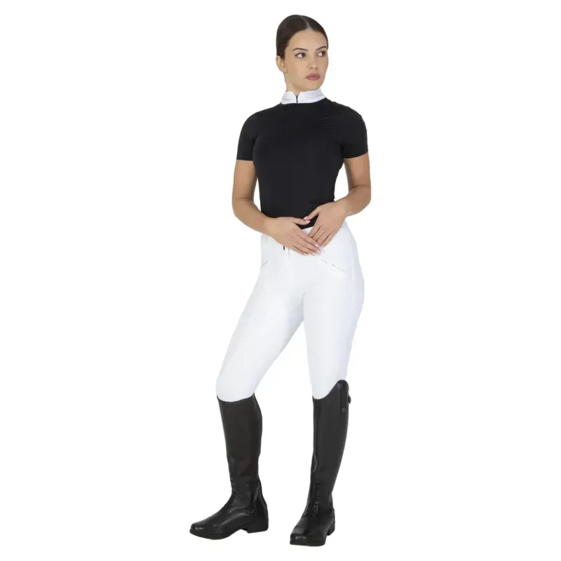 Aubrion Optima LX Full Grip Womens Competition Breeches - White-3