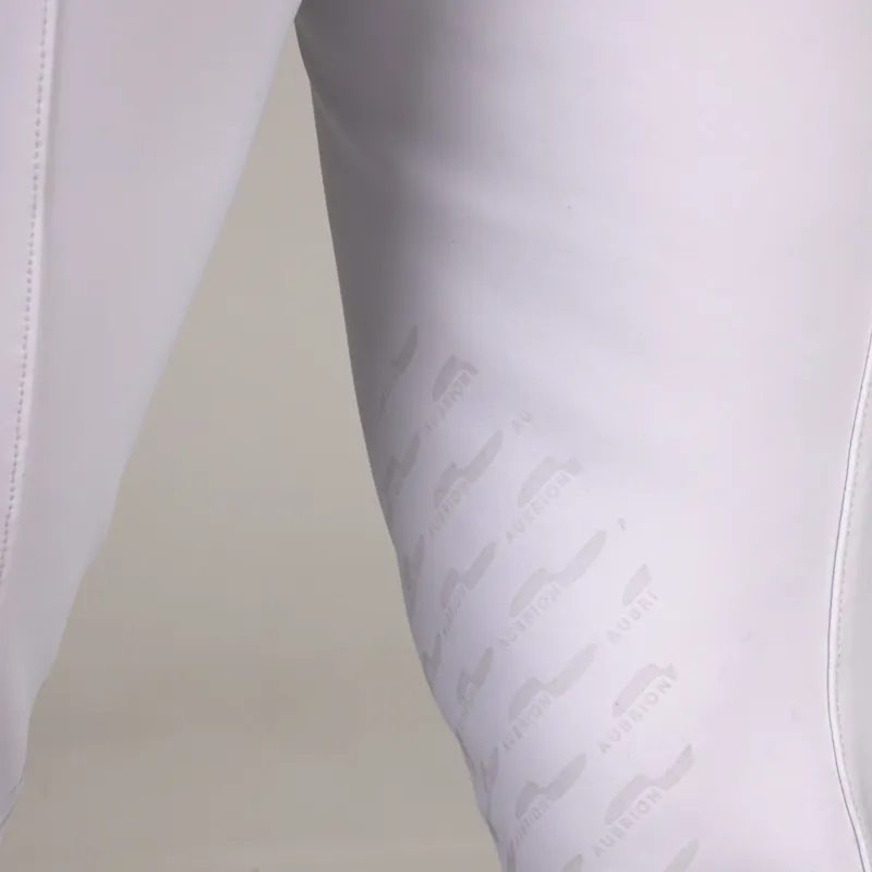 Aubrion Optima MX Knee Grip Mens Competition Breeches - White-3