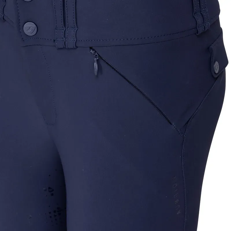 Aubrion Optima MX Young Rider Full Grip Breeches - Navy-7