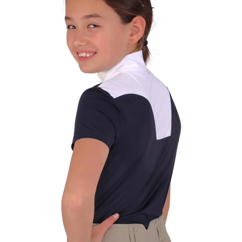 Aubrion Optima MX Young Rider Short Sleeve Show Shirt - Navy-2