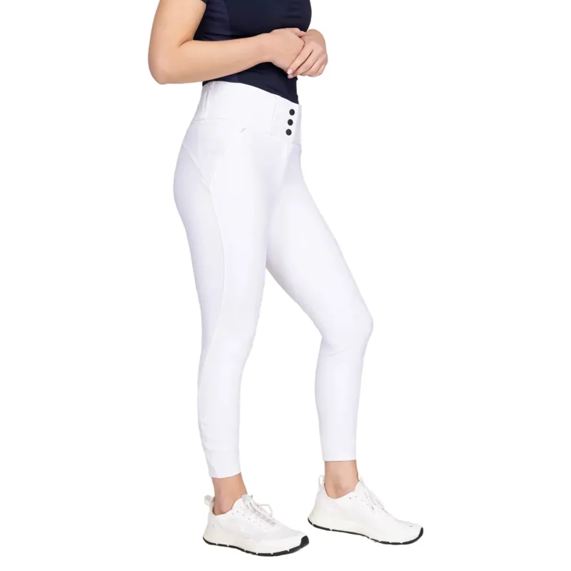 Aubrion Optima PX Womens Full Grip Competition Breeches - White-5