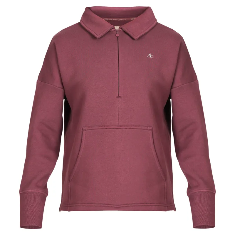 Aubrion Equestrian Women's Quarter Zip Sweater - Thistle-5
