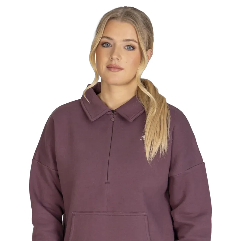 Aubrion Equestrian Women's Quarter Zip Sweater - Thistle-4