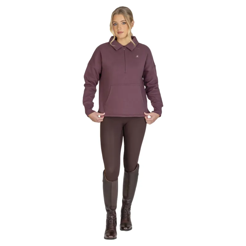 Aubrion Equestrian Women's Quarter Zip Sweater - Thistle-10