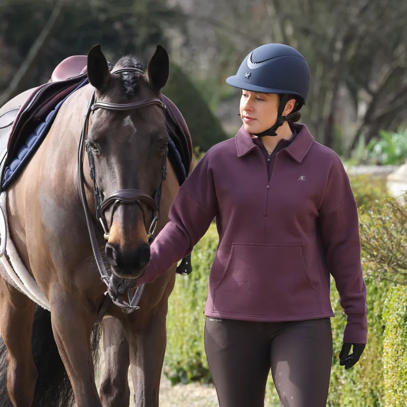 Aubrion Equestrian Women's Quarter Zip Sweater - Thistle-9