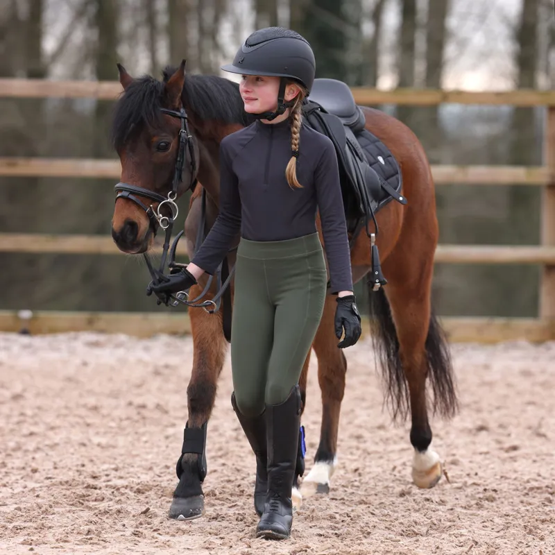 Aubrion React Young Rider Winter Base Layer - Charcoal-6