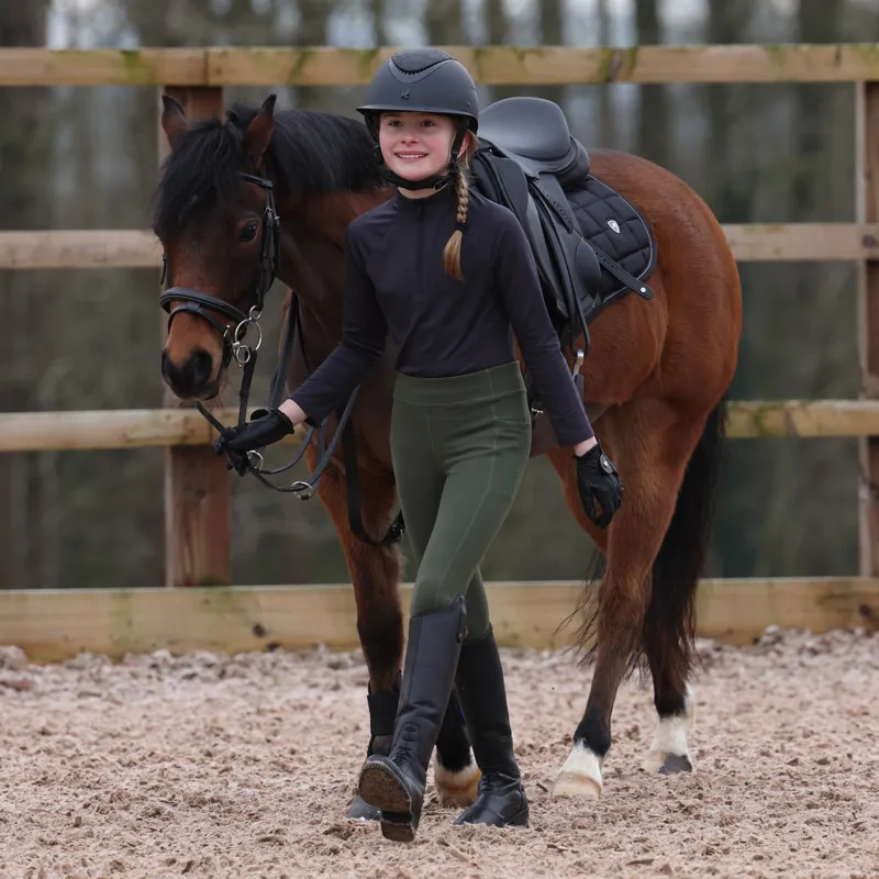 Aubrion React Young Rider Winter Base Layer - Charcoal-3