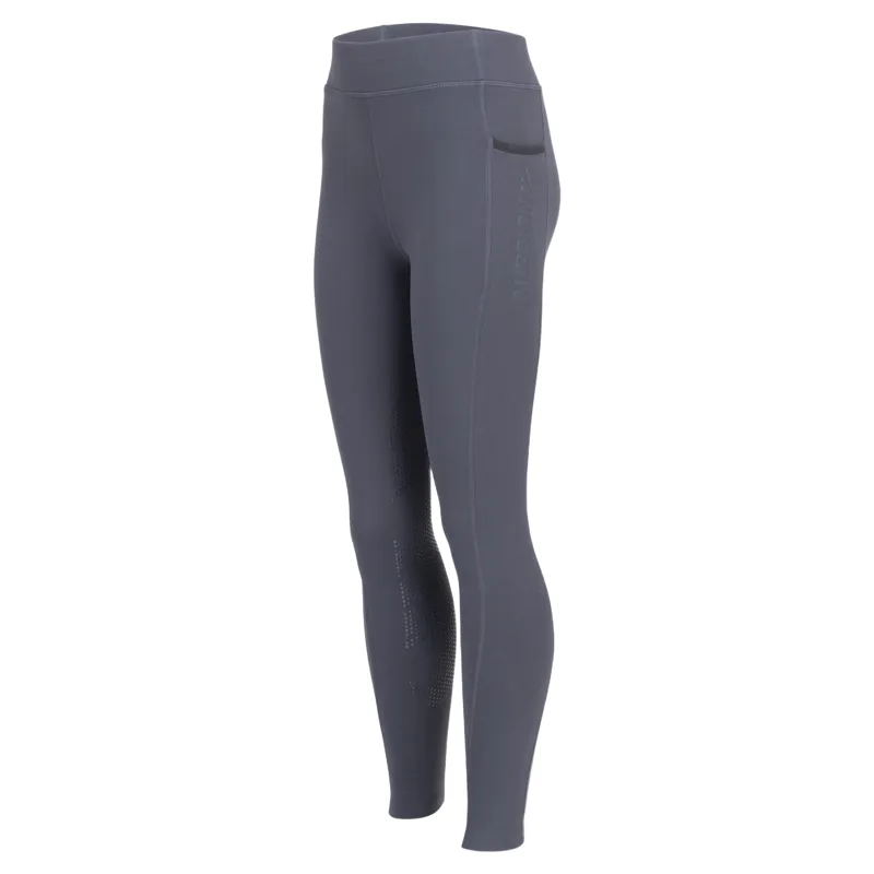 Aubrion React Young Rider Winter Knee Grip Riding Tights - Charcoal-1
