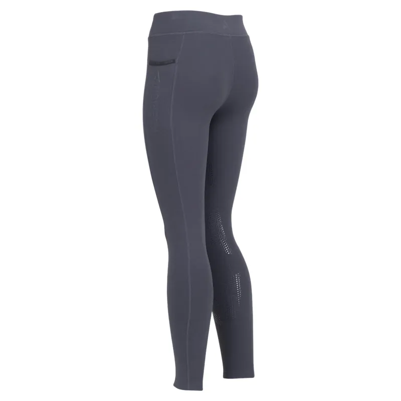 Aubrion React Young Rider Winter Knee Grip Riding Tights - Charcoal-2