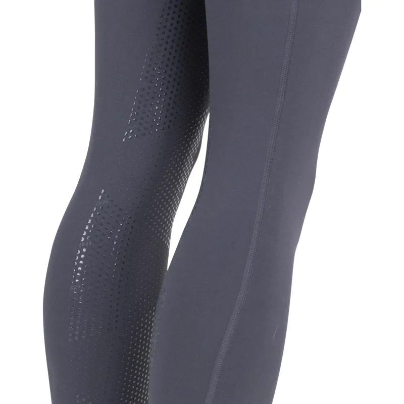 Aubrion React Young Rider Winter Knee Grip Riding Tights - Charcoal-5