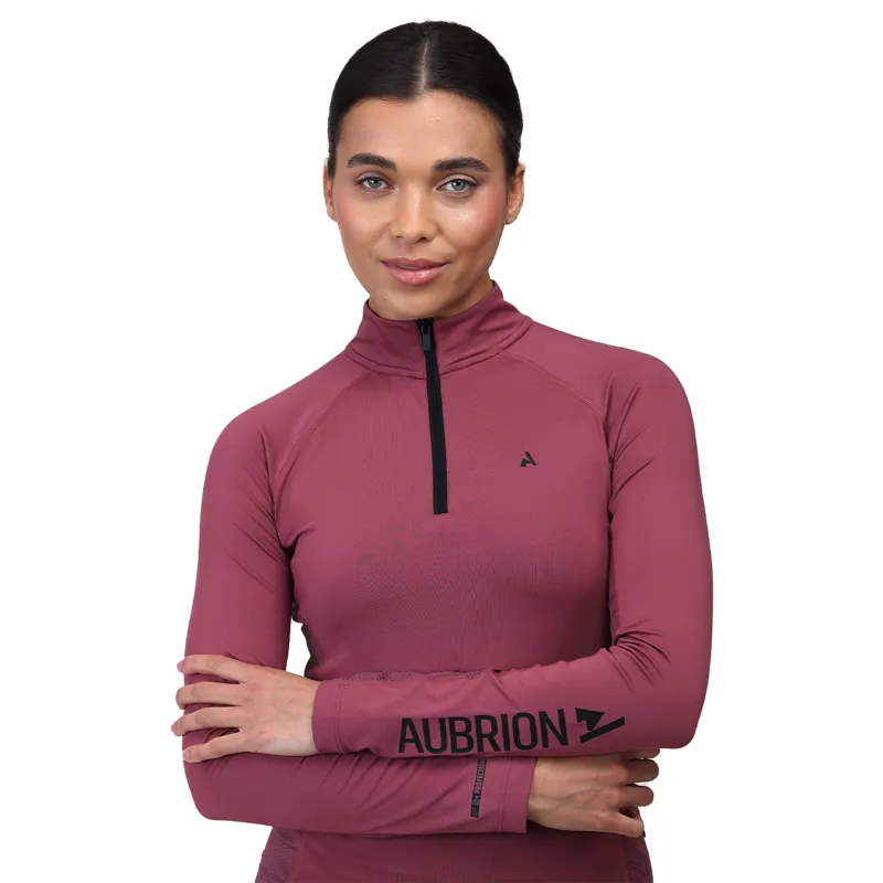 Aubrion React Ladies Long Sleeve Base Layer - Mauve-3